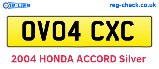 OV04CXC are the vehicle registration plates.