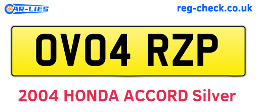 OV04RZP are the vehicle registration plates.