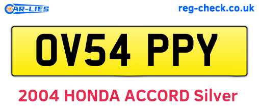 OV54PPY are the vehicle registration plates.