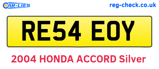 RE54EOY are the vehicle registration plates.