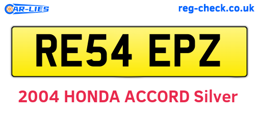 RE54EPZ are the vehicle registration plates.