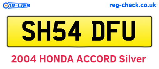 SH54DFU are the vehicle registration plates.