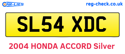 SL54XDC are the vehicle registration plates.