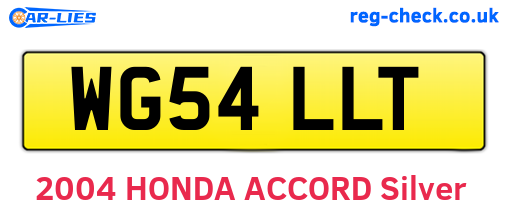 WG54LLT are the vehicle registration plates.