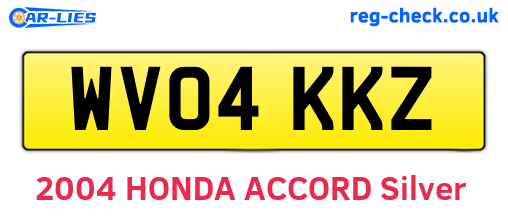 WV04KKZ are the vehicle registration plates.