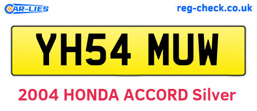 YH54MUW are the vehicle registration plates.