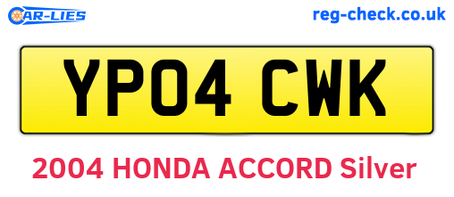 YP04CWK are the vehicle registration plates.