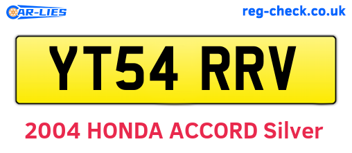 YT54RRV are the vehicle registration plates.