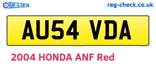 AU54VDA are the vehicle registration plates.