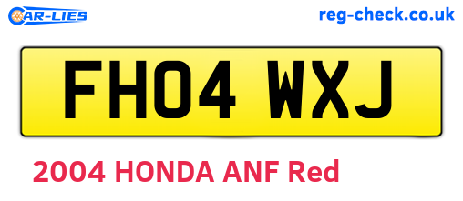 FH04WXJ are the vehicle registration plates.