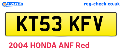 KT53KFV are the vehicle registration plates.
