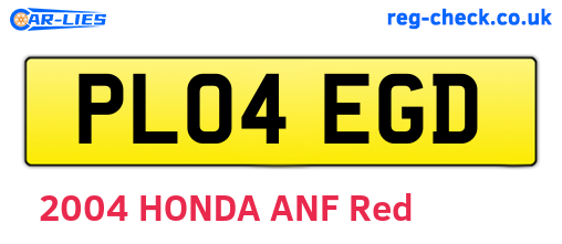 PL04EGD are the vehicle registration plates.