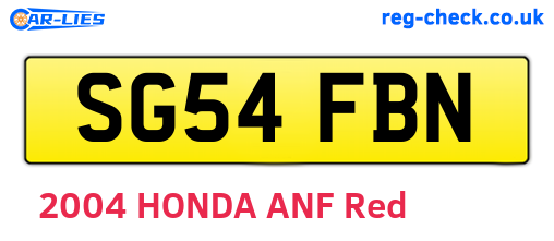 SG54FBN are the vehicle registration plates.
