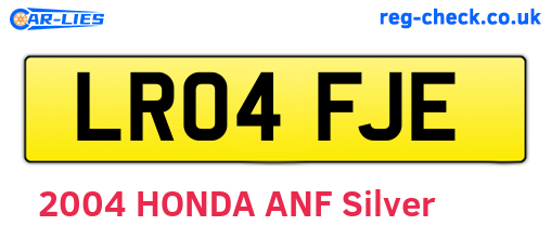 LR04FJE are the vehicle registration plates.