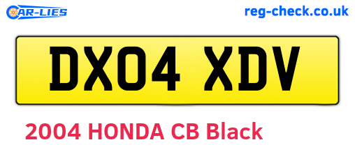 DX04XDV are the vehicle registration plates.