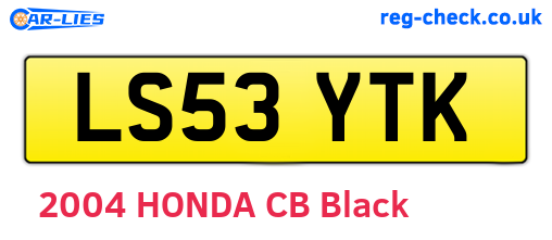 LS53YTK are the vehicle registration plates.