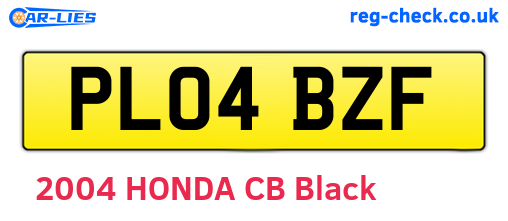 PL04BZF are the vehicle registration plates.