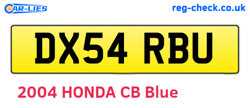 DX54RBU are the vehicle registration plates.
