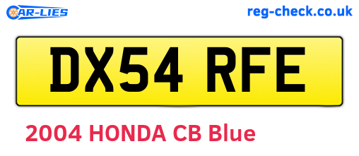 DX54RFE are the vehicle registration plates.