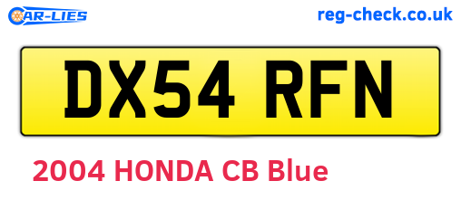 DX54RFN are the vehicle registration plates.