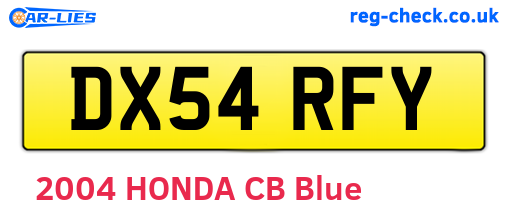 DX54RFY are the vehicle registration plates.