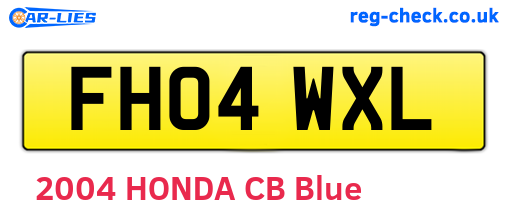 FH04WXL are the vehicle registration plates.