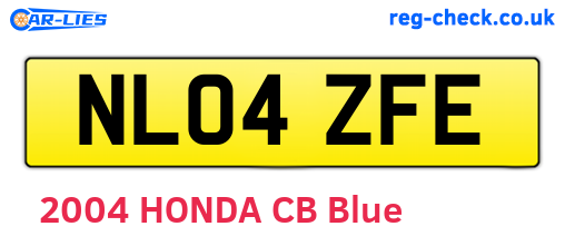 NL04ZFE are the vehicle registration plates.