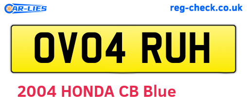 OV04RUH are the vehicle registration plates.