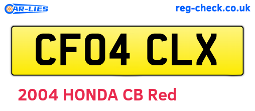 CF04CLX are the vehicle registration plates.