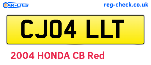 CJ04LLT are the vehicle registration plates.