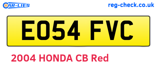 EO54FVC are the vehicle registration plates.