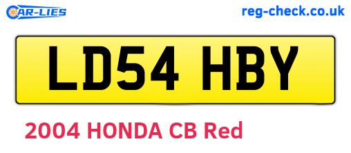 LD54HBY are the vehicle registration plates.