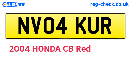 NV04KUR are the vehicle registration plates.