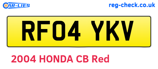 RF04YKV are the vehicle registration plates.