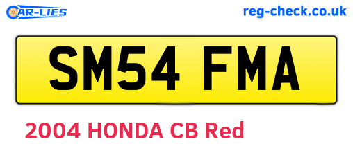 SM54FMA are the vehicle registration plates.