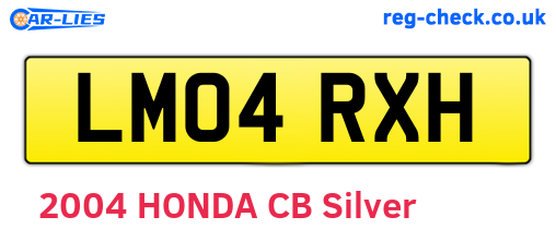 LM04RXH are the vehicle registration plates.