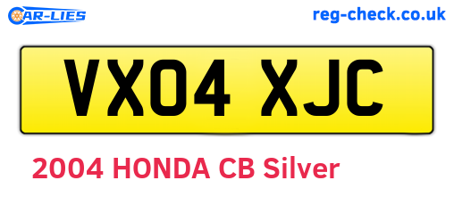 VX04XJC are the vehicle registration plates.