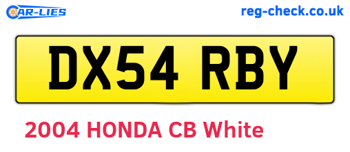 DX54RBY are the vehicle registration plates.