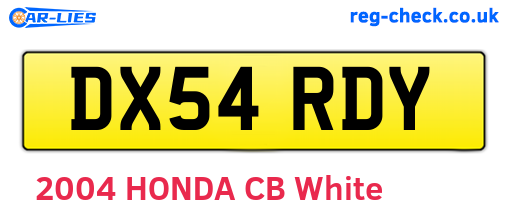 DX54RDY are the vehicle registration plates.
