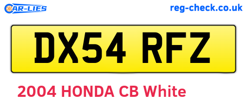 DX54RFZ are the vehicle registration plates.