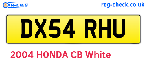 DX54RHU are the vehicle registration plates.