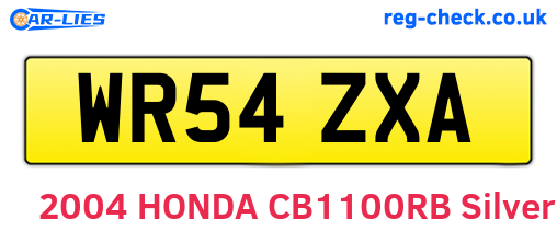 WR54ZXA are the vehicle registration plates.