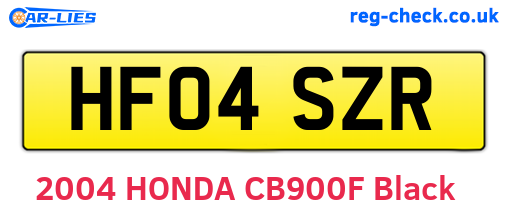 HF04SZR are the vehicle registration plates.