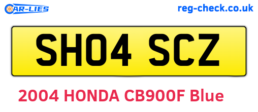 SH04SCZ are the vehicle registration plates.