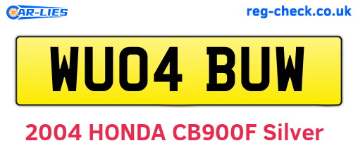 WU04BUW are the vehicle registration plates.