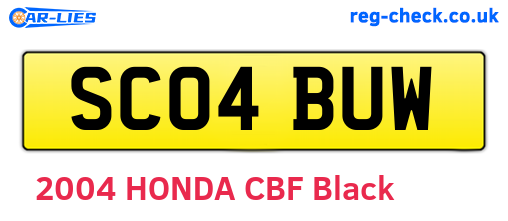 SC04BUW are the vehicle registration plates.