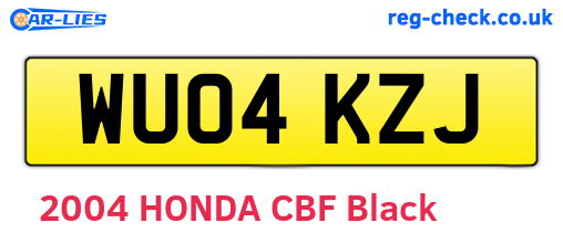 WU04KZJ are the vehicle registration plates.