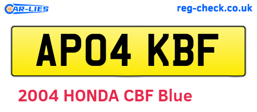 AP04KBF are the vehicle registration plates.
