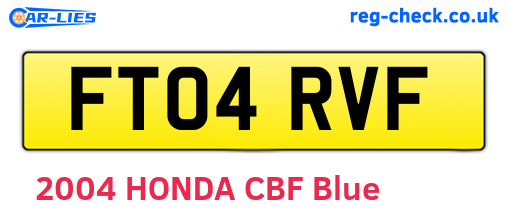 FT04RVF are the vehicle registration plates.