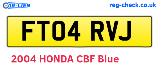 FT04RVJ are the vehicle registration plates.